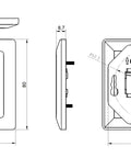 Priză pt. 2 module TOOLLESS LINE, 80x80mm, drept, RAL9010