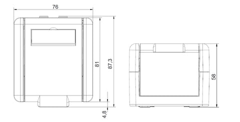 Doză de perete IP44/IP20 goală pt. 2 module, negru/gri