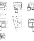 Rama dubla 45x45 inclinata pentru 2 module RJ45