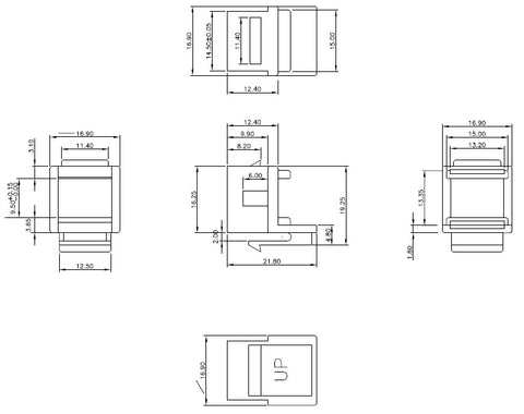 Modul cuplă FO LC-Duplex/SC-Simplex, TOOLLESS LINE
