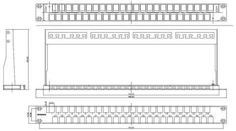 Patchpanel 19" gol pt. 48 module (SFB),1U,oțel