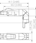 Conector industrial IP20 RJ45G Cat.6a pt. AWG22, 90°