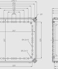 Cuvă din policarbonat cu flanşe preştanţate, 280x280x100mm