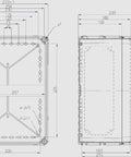 Cuvă din policarbonat cu flanşe preştanţate, 380x280x150mm