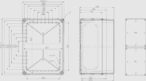 Cuvă din policarbonat cu flanşe preştanţate, 380x280x150mm