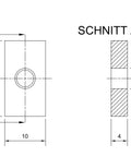 Threaded plate M5 galvanized steel