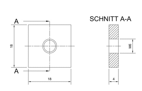 Threaded plate M6 galvanized steel