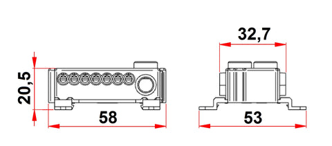 Clemă cu conexiune rapidă, albastru, 2 x 25 mm², 14 x 6 mm²
