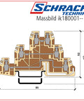 Clemă triplu etajată, bej, tip TLD.2, 0,2-4 mm²