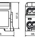 N branch terminal, 1-p.,192A, in. 35+70mm², out.6x16mm²