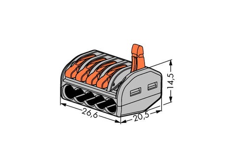 Clemă de conexiune 5 x 0,08-4 mm²