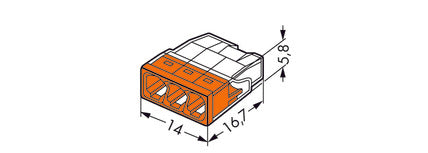 Conector doză Wago push 3x 0.5-2.5mm²