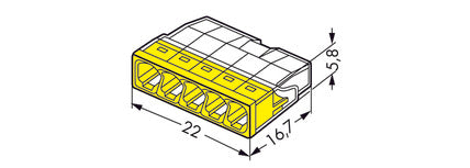 Conector doză Wago push 5x 0.5-2.5mm²