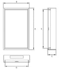 Ramă aplicată+uşă 2A-18, (Lăţ= 2PC / Înălţ=18UV), 2 flanşe