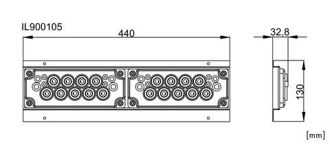 Push through gland plate IP20C, 18x 18-30 mm cable glands