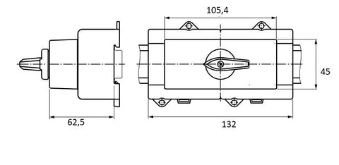 KA40 Changeover Switch Netz-0-Notstrom, modular, 4-pole 40A