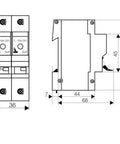 Separator de sarcină pentru portfuzibile D0 TYTAN-I 2p