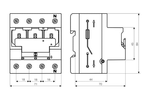 Separator de sarcină pt. portfuz. D0+10x38 TYTAN-T 3p, 63A