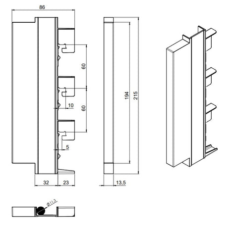 Side module for TYTAN R, for 60mm, high version