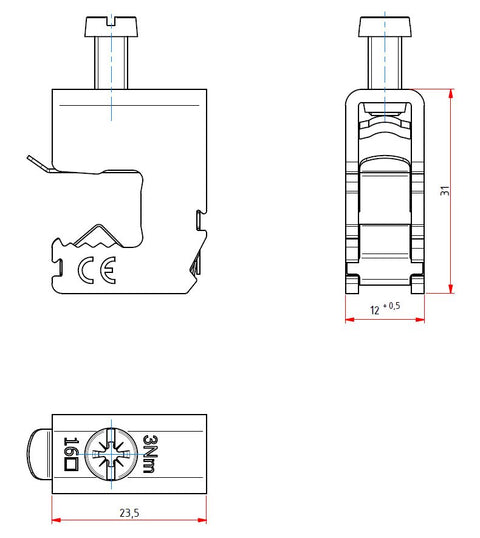 Terminal conductor aluminiu-cupru 1.5 -16mm² / 10mm