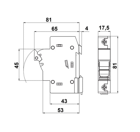 Separator modular pentru portfuzibile 10x38, 1p, 32A
