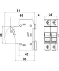 Separator modular pentru portfuzibile 10x38 2p 32A