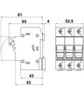Separator modular pentru portfuzibile 10x38 3p 32A
