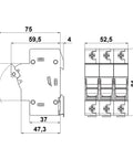 Separator modular pentru portfuzibile 10x38 3p 32A cu LED