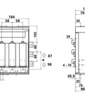 Separator mărime 2, 3-poli, 400A, M10, ieşire sup./inf.