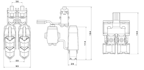 Kit reconversie cleme V duble, măr. 1-3, 2 x 185 - 240mmp