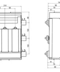 Separator NH2, 400A, 3P, pt. sistem 100mm, ieşire sup./inf.