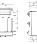 HRC busbar-fuse-switch size 3, 630A, for 100mm-system, M10