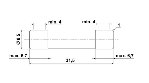 Siguranţă fuzibila cilindrica 8x31 1A 400V