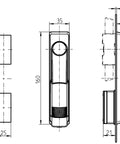 Swing handle with cover IP65 for half cylinder 45mm