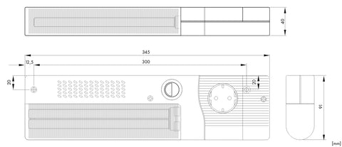 Corp iluminat 11W+priză schuko, cu fixare magnetică, IP20