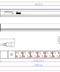 PDU 19" ptUPS, 8xSchuko Roşu, Sig 10A, ALU 1U, cabl 2m C14