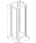 Ramă dublă profil 19", L=616 x H=2031 x A=700, 42U