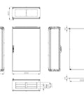Dulap compact cu o uşă, 1600x1000x400mm, RAL 7035 IP65