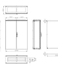 Dulap compact cu două uşi, 1600x1200x400mm, RAL 7035 IP54