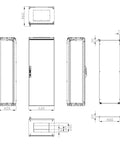 Dulap compact cu o uşă, 1600x600x400mm, RAL 7035 IP65
