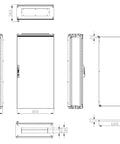 Dulap compact cu o uşă, 1600x800x300mm, RAL 7035 IP65