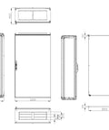Dulap compact cu o uşă, 1800x1000x400mm, RAL 7035 IP65