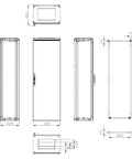 Dulap compact cu o uşă, 1800x600x400mm, RAL 7035 IP65