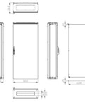 Dulap compact cu o uşă, 1800x800x300mm, RAL 7035 IP65