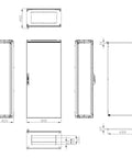 Dulap compact cu o uşă, 1800x800x400mm, RAL 7035 IP65