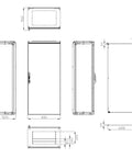 Dulap compact cu o uşă, 1800x800x500mm, RAL 7035 IP65
