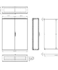 Dulap compact cu două uşi, 2000x1600x400mm, RAL 7035 IP54