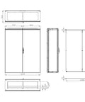 Dulap compact cu două uşi, 2000x1600x500mm, RAL 7035 IP54