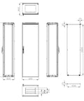 Dulap compact cu o uşă, 2000x600x400mm, RAL 7035 IP65