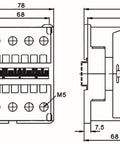 Contactor 4-poli, 37kW/74A AC3, 130A AC1, 230VAC